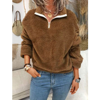 Buy brown Velvet Double-Sided Fleece Sweater