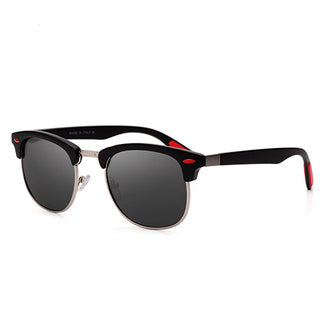 Buy black-red Men Polarized Lenses Fashion Retro Sunglasses