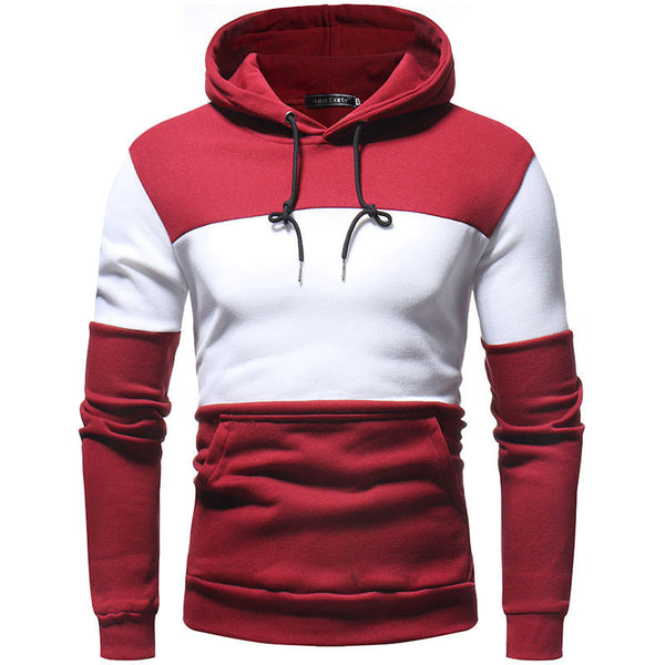 Men Splicing Collision Color Hoodie