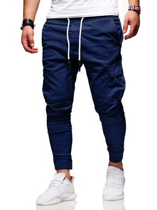 Buy navy-blue Men Thin Cotton Casual Pants