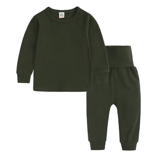 Buy army-green Thick Two Piece Cotton Pants and Shirt