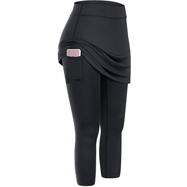 Modest Skirted Elastic Leggings with Pockets