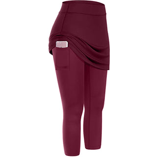 Buy red Modest Skirted Elastic Leggings with Pockets