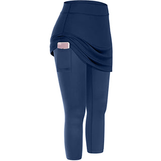 Buy navy-blue Modest Skirted Elastic Leggings with Pockets