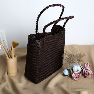 Buy black Women Rattan Woven Straw Bag