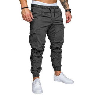 Buy dark-grey Men&#39;s Woven Fabric Casual Drawstring Pants