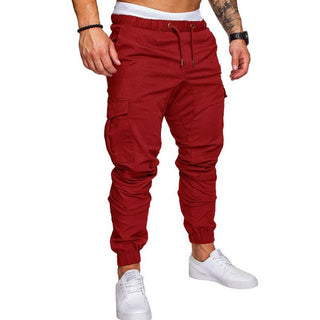 Buy wine-red Men&#39;s Woven Fabric Casual Drawstring Pants