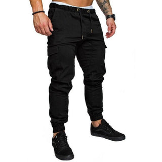 Buy black Men&#39;s Woven Fabric Casual Drawstring Pants