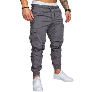 Buy light-grey Men&#39;s Woven Fabric Casual Drawstring Pants