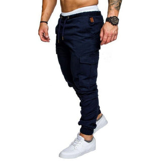 Buy navy-blue Men&#39;s Woven Fabric Casual Drawstring Pants