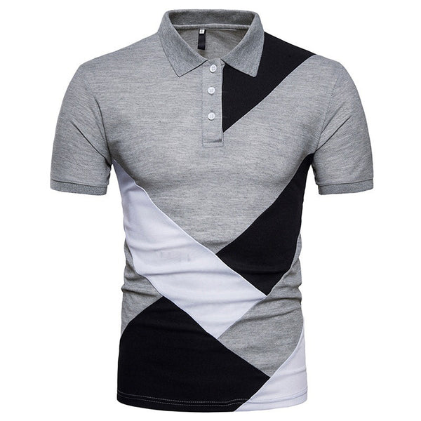 Men Cotton Geometric Patterned Polo Shirt