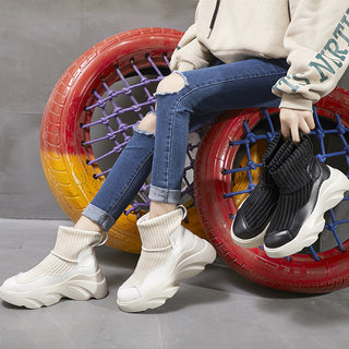 Stretch Platform Knit Stitching Sock Sneakers