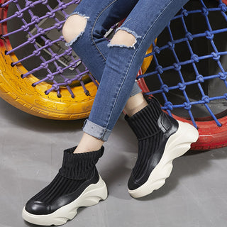 Stretch Platform Knit Stitching Sock Sneakers