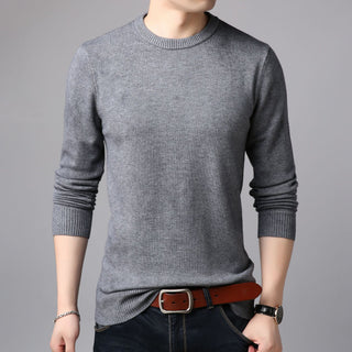 Buy grey Men Thin Slim Round Neck Sweater