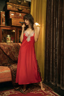 Women Silk V Neck Night Dress