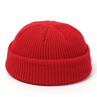 Buy red Men Knitted Beret Beanie Multi Colored Hats