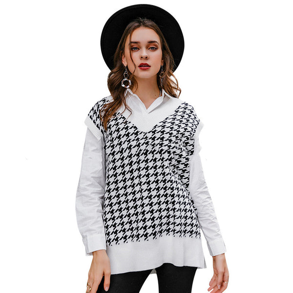 Women Vest Knitted Pullover Sweater