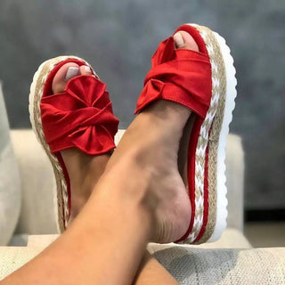 Buy red Women Bow-Strap Platform Sandals