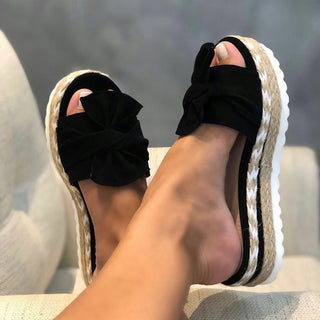 Buy black Women Bow-Strap Platform Sandals