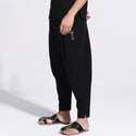 Men Linen Embroidery Casual Loose Pants