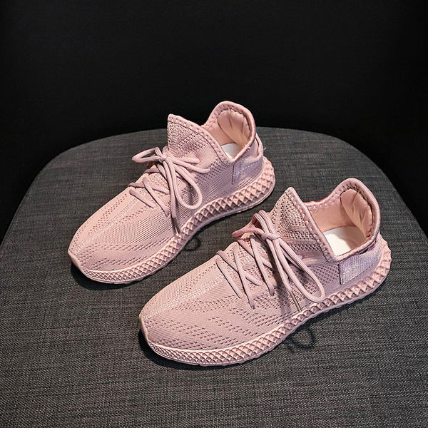 Solid Color Lace-up Slip-on Sneakers