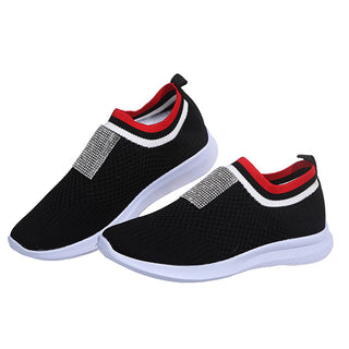 Buy black Women Low-Top Knit Ankle Sneakers