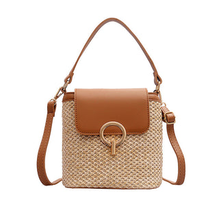 Buy brown Knitted Straw Crossbody and Hand Bag