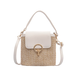 Buy white Knitted Straw Crossbody and Hand Bag