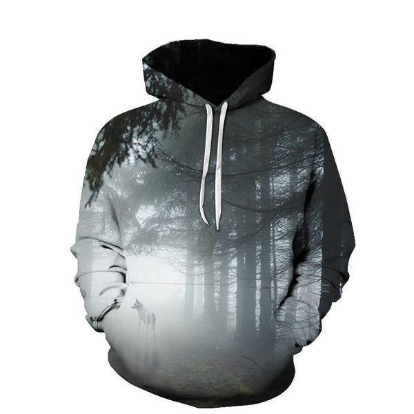 Nature Themed Drawstring Hoodie