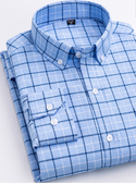 Men Long Sleeve Cotton Plaid Shirt