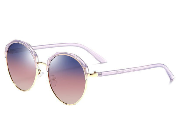 Fully Round Half-Framed Sunglasses