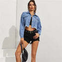 Women Split Back Denim Jean Jacket