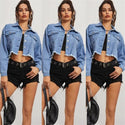 Women Split Back Denim Jean Jacket