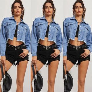 Women Split Back Denim Jean Jacket