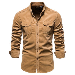 Buy brown Men Long Sleeve Linen Shirts