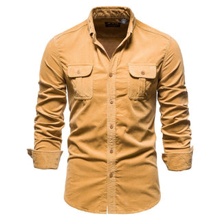 Buy yellow Men Long Sleeve Linen Shirts