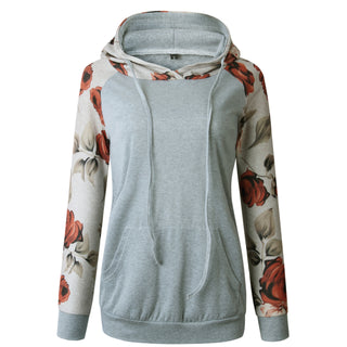 Buy grey Rose Printed Tie Dye Pullover Hoodie