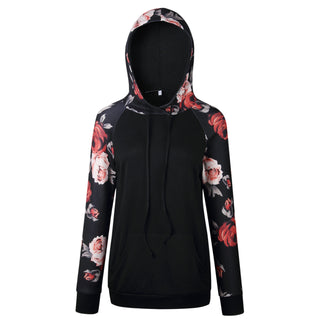 Buy black Rose Printed Tie Dye Pullover Hoodie