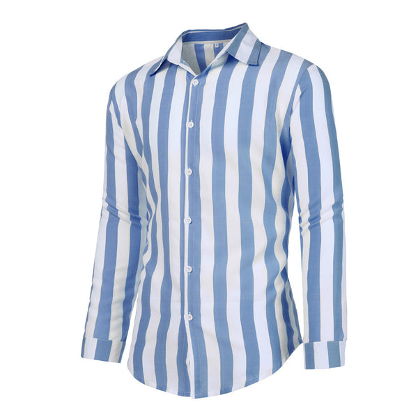 Men Long Sleeve Striped Shirt