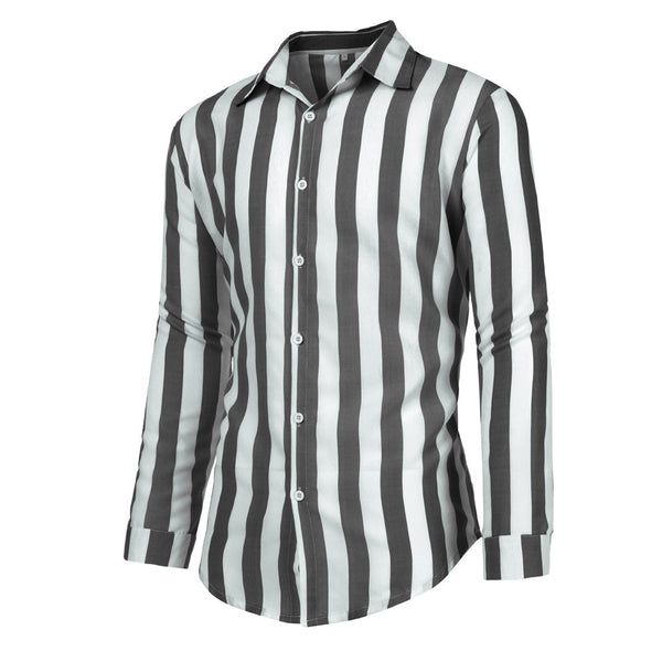 Men Long Sleeve Striped Shirt