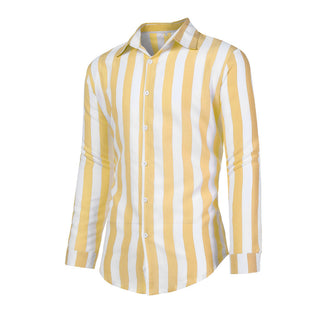 Buy yellow Men Long Sleeve Striped Shirt