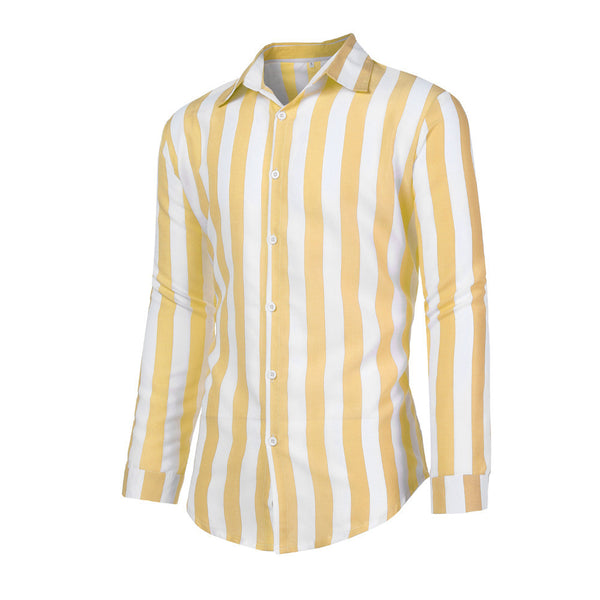 Men Long Sleeve Striped Shirt