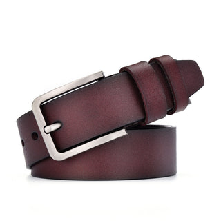 Buy brown Leather Vintage Pin Buckle Simple Belt