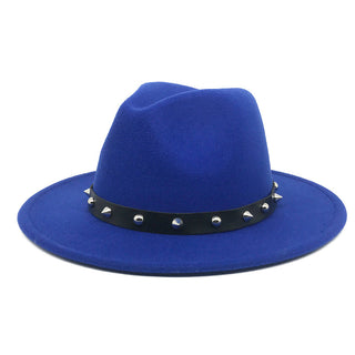 Buy blue Men Spiked Monochrome Felt Hat