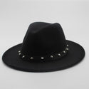 Men Spiked Monochrome Felt Hat