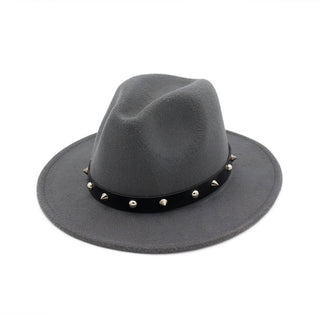 Men Spiked Monochrome Felt Hat