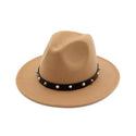 Men Spiked Monochrome Felt Hat