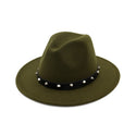 Men Spiked Monochrome Felt Hat