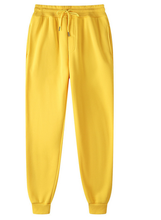 Buy yellow Cotton Fleece Casual Drawstring Sweat Pants