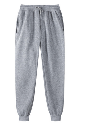 Buy grey Cotton Fleece Casual Drawstring Sweat Pants